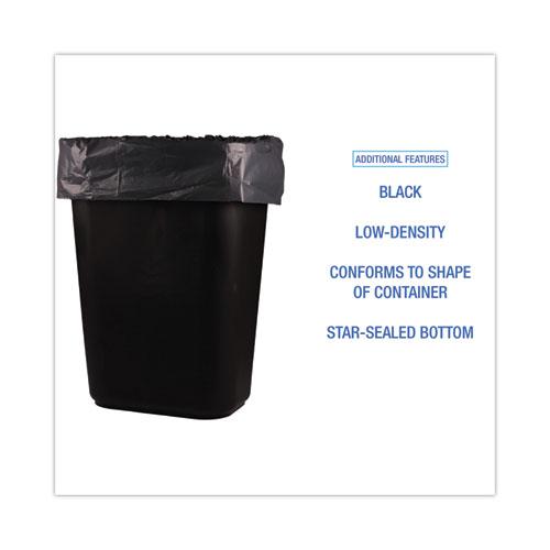 Low-Density Waste Can Liners, 16 gal, 1 mil, 24 x 32, Black, 10 Bags/Roll, 15 Rolls/Carton. Picture 4