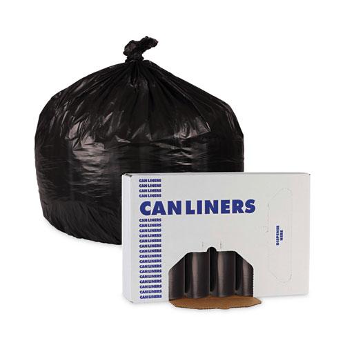 Low-Density Waste Can Liners, 16 gal, 1 mil, 24 x 32, Black, 10 Bags/Roll, 15 Rolls/Carton. Picture 6