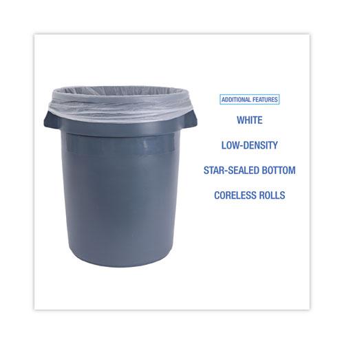 Low-Density Waste Can Liners, 33 gal, 0.6 mil, 33 x 39, White, 25 Bags/Roll, 6 Rolls/Carton. Picture 4