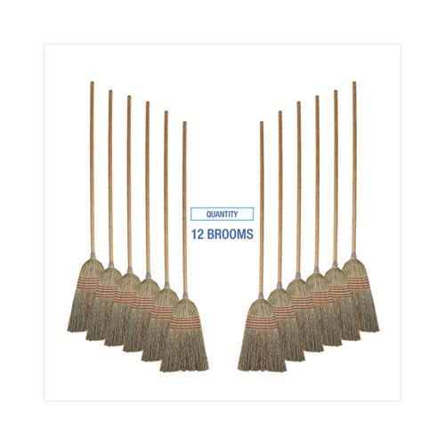 Parlor Broom, Corn Fiber Bristles, 55" Overall Length, Natural, 12/Carton. Picture 6