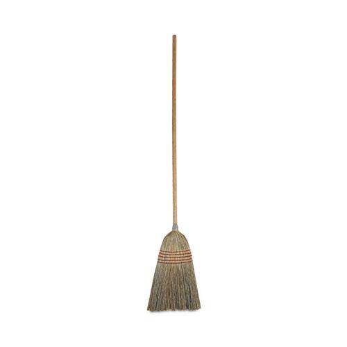 Parlor Broom, Corn Fiber Bristles, 55" Overall Length, Natural. Picture 1