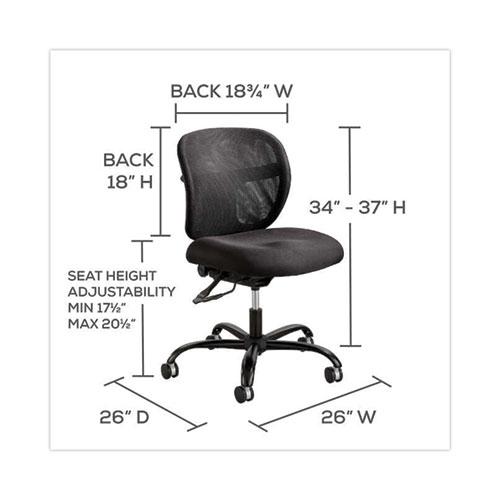 Vue Intensive-Use Mesh Task Chair, Supports Up to 500 lb, 18.5" to 21" Seat Height, Black Vinyl Seat/Back, Black Base. Picture 2