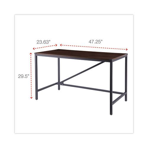 Industrial Series Table Desk, 47.25" x 23.63" x 29.5", Modern Walnut. Picture 3