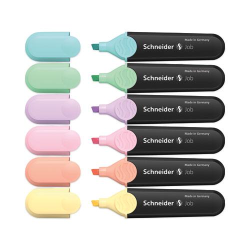 Job Pastel Highlighters, Chisel Tip (1mm/5mm), Assorted Ink Colors, Black/Assorted Barrel Colors, 6/Pack. Picture 2