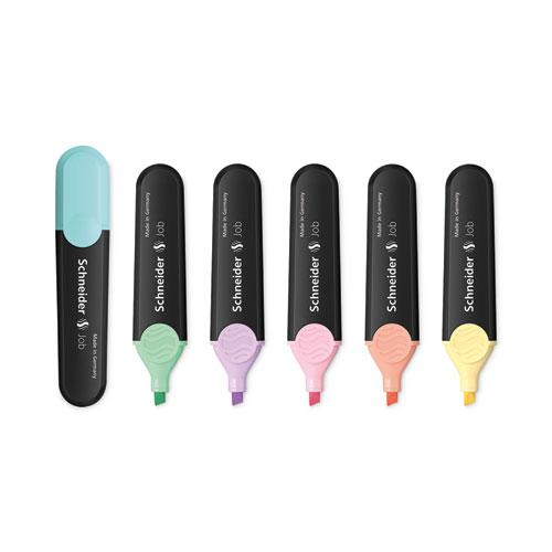 Job Pastel Highlighters, Chisel Tip (1mm/5mm), Assorted Ink Colors, Black/Assorted Barrel Colors, 6/Pack. Picture 3