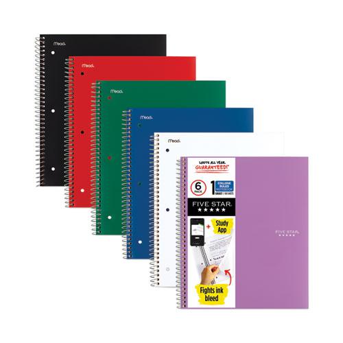 Wirebound Notebook, 1-Subject, Medium/College Rule, Assorted Cover Colors, (100) 11 x 8.5 Sheets, 6/Pack. Picture 1