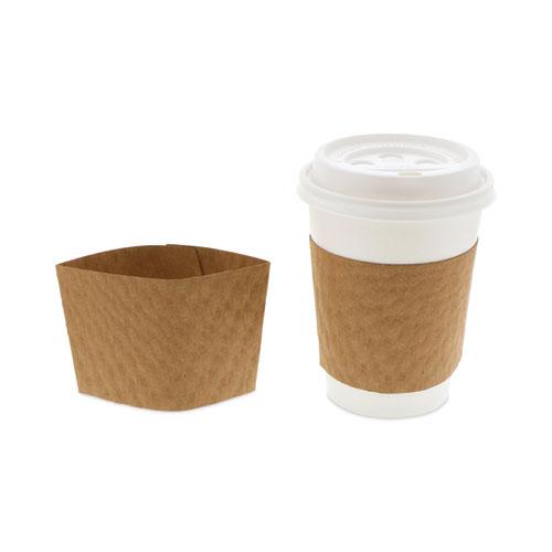 Hot Cup Sleeve, Fits 10 oz to 24 oz Cups, Brown, 1,000/Carton. Picture 1