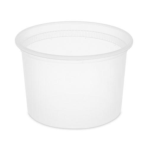 Newspring DELItainer Microwavable Container, 64 oz, 4.5 x 4.5 x 6.35, Natural, Plastic, 120/Carton. Picture 1