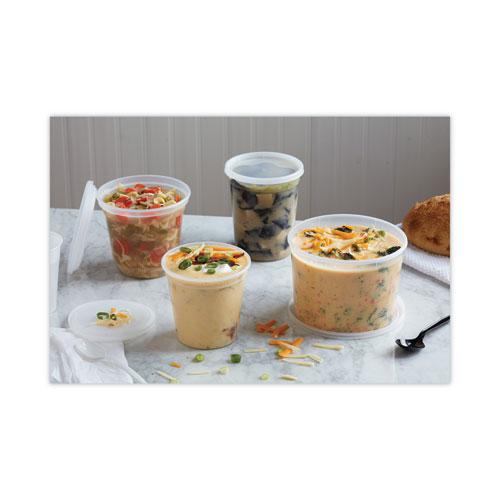 Newspring DELItainer Microwavable Container, 64 oz, 4.5 x 4.5 x 6.35, Natural, Plastic, 120/Carton. Picture 3