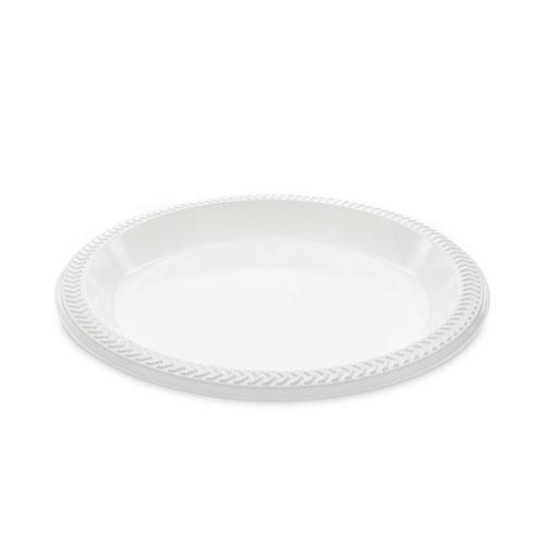 Meadoware Impact Plastic Dinnerware, Plate, 10.25" dia, White, 500/Carton. Picture 1