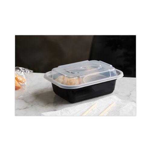 Newspring VERSAtainer Microwavable Containers, 12 oz, 4.5 x 5.5 x 1.75, Black/Clear, Plastic, 150/Carton. Picture 6