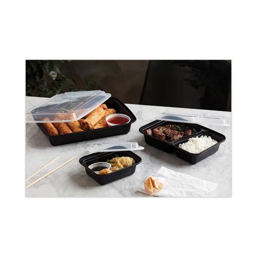 Newspring VERSAtainer Microwavable Containers, 12 oz, 4.5 x 5.5 x 1.75, Black/Clear, Plastic, 150/Carton. Picture 8