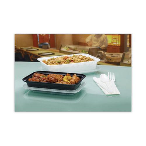 Newspring VERSAtainer Microwavable Containers, 16 oz, 5 x 7.25 x 1.5, Black/Clear, Plastic, 150/Carton. Picture 5