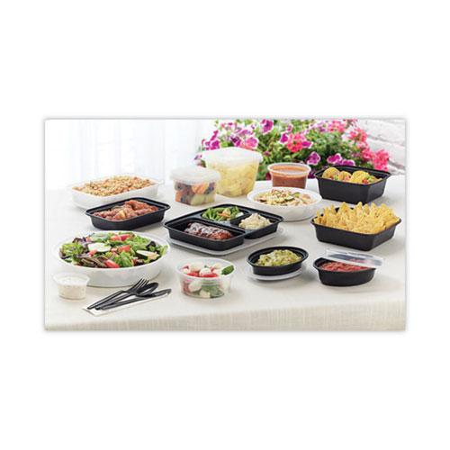 Newspring VERSAtainer Microwavable Containers, 16 oz, 5 x 7.25 x 1.5, Black/Clear, Plastic, 150/Carton. Picture 6