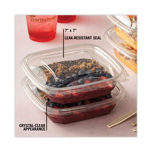 EarthChoice Square Recycled Bowl Flat Lid, 7.38 x 7.38 x 0.26, Clear, Plastic, 300/Carton. Picture 6