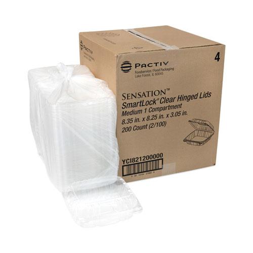 SENSATION SmartLock Hinged Lid Container, 8.34 x 8.24 x 3.05, Clear, Plastic, 200/Carton. Picture 5