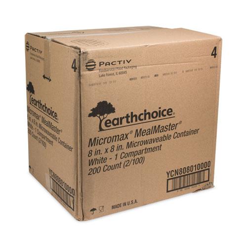 EarthChoice SmartLock Microwavable MFPP Hinged Lid Container, 8.31 x 8.35 x 3.1, White, Plastic, 200/Carton. Picture 3