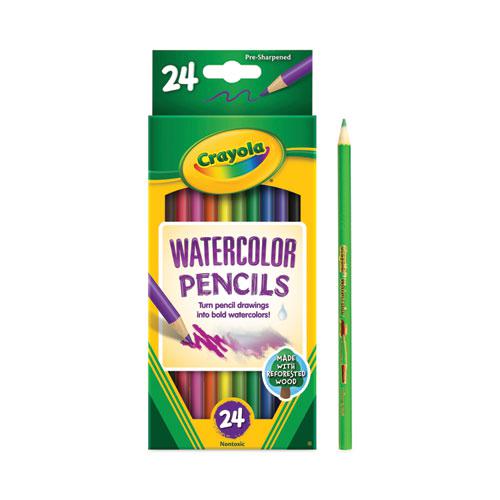 Watercolor Pencil Set, 3.3 mm, 2B, Assorted Lead and Barrel Colors, 24/Pack. Picture 2