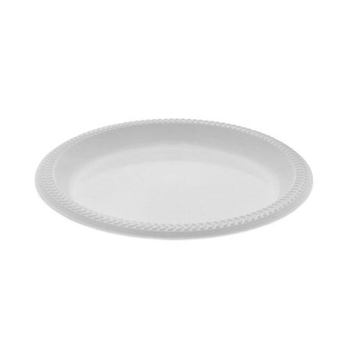 Meadoware Impact Plastic Dinnerware, Plate, 8.88" dia, White, 400/Carton. Picture 1