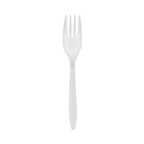 Fieldware Cutlery, Fork, Mediumweight, White, 1,000/Carton. Picture 1