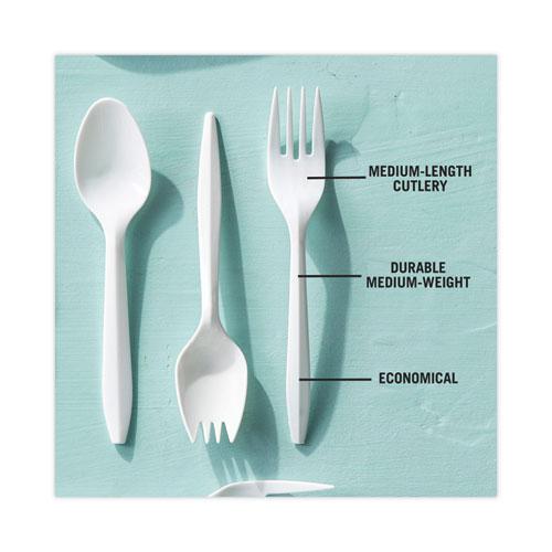 Fieldware Cutlery, Fork, Mediumweight, White, 1,000/Carton. Picture 8