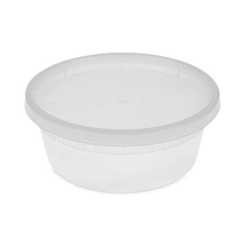 Newspring DELItainer Microwavable Container, 8 oz, 1.13 x 2.8 x 1.33, Clear, Plastic, 240/Carton. Picture 1