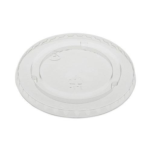 EarthChoice Strawless RPET Lid, Flat Lid, Fits 9 oz to 20 oz "A" Cups, Clear 1,020/Carton. Picture 1
