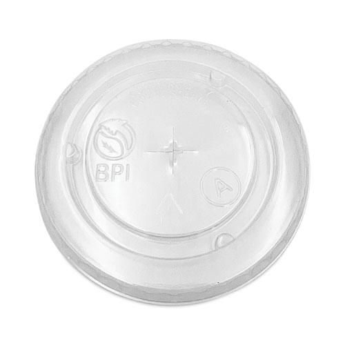 EarthChoice Compostable Cold Cup Lid with Straw Slot for A Cups, Fits 7, 9, 20 oz A Cups, 1,020/Carton. Picture 2