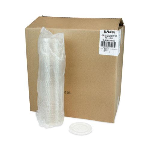 EarthChoice Compostable Cold Cup Lid with Straw Slot for A Cups, Fits 7, 9, 20 oz A Cups, 1,020/Carton. Picture 5