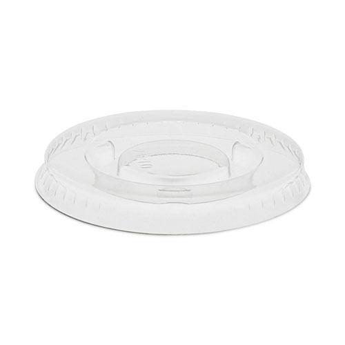 Plastic Portion Cup Lid, Fits 0.5 oz to 1 oz Cups, Clear, 100/Sleeve, 25 Sleeves/Carton. Picture 1