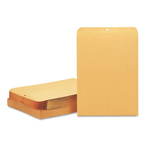 Clasp Envelope, #15 1/2, Square Flap, Clasp/Gummed Closure, 12 x 15.5, Brown Kraft, 100/Box. Picture 2