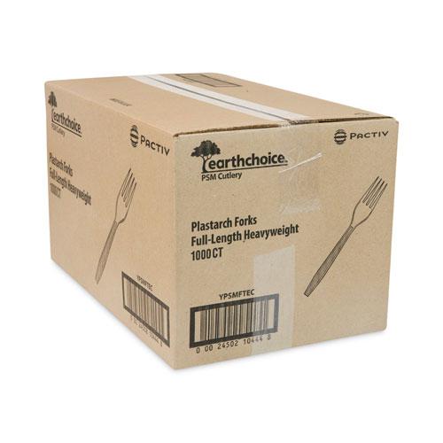 EarthChoice PSM Cutlery, Heavyweight, Fork, 6.88", Tan, 1,000/Carton. Picture 2