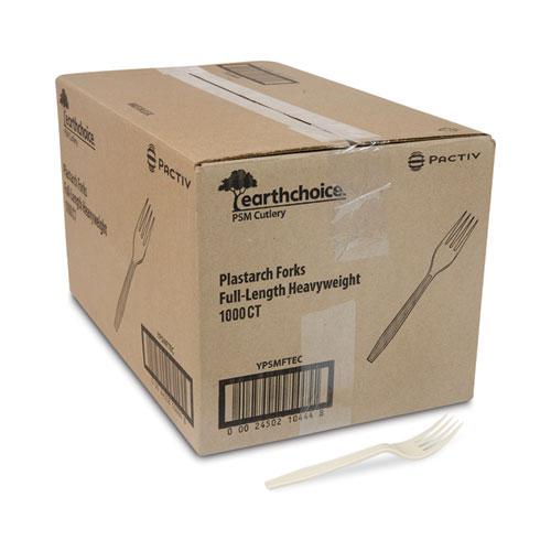 EarthChoice PSM Cutlery, Heavyweight, Fork, 6.88", Tan, 1,000/Carton. Picture 4
