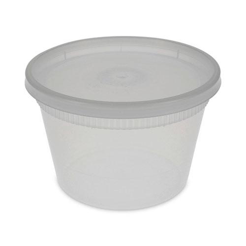 Newspring DELItainer Microwavable Container, 16 oz, 2 x 2 x 2, Clear, Plastic, 240/Carton. Picture 1