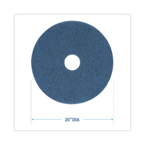 Scrubbing Floor Pads, 20" Diameter, Blue, 5/Carton. Picture 2