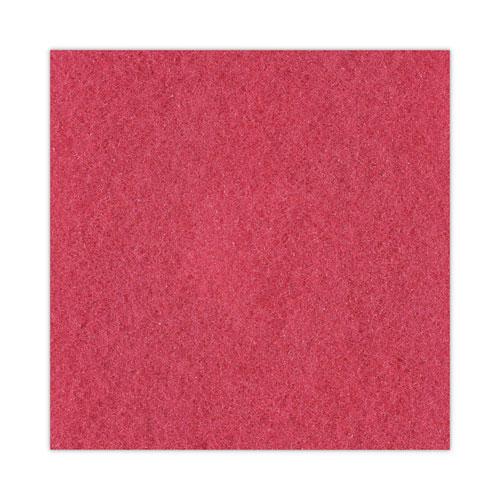 Buffing Floor Pads, 17" Diameter, Red, 5/Carton. Picture 6