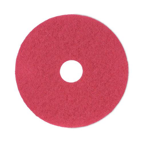 Buffing Floor Pads, 16" Diameter, Red, 5/Carton. Picture 1