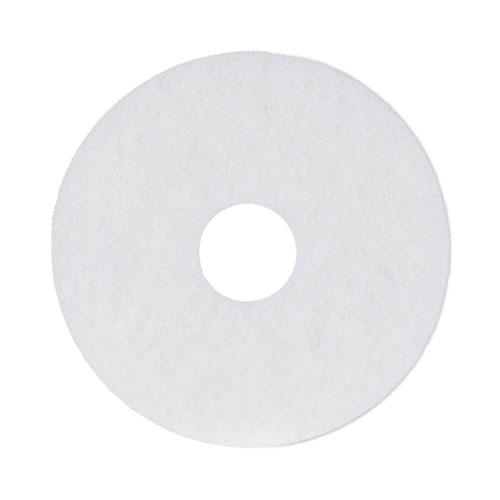 Polishing Floor Pads, 13" Diameter, White, 5/Carton. Picture 1
