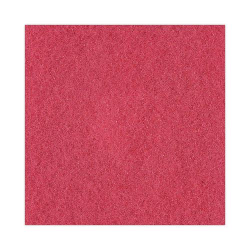 Buffing Floor Pads, 13" Diameter, Red, 5/Carton. Picture 6