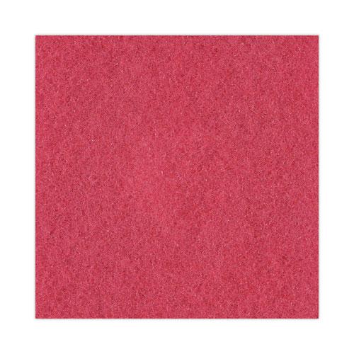 Buffing Floor Pads, 12" Diameter, Red, 5/Carton. Picture 6