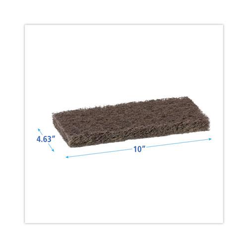 Heavy-Duty Scour Pad, 4.63 x 10, Brown, 20/Carton. Picture 2