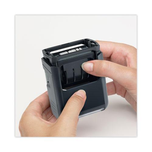 Printy Economy 5-in-1 Date Stamp, Self-Inking, 1.63" x 1", Blue/Red. Picture 4