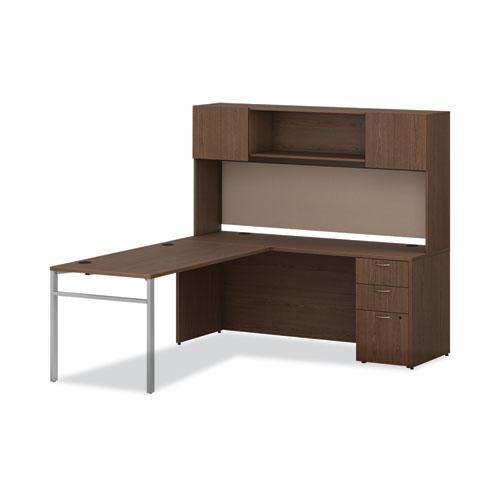 Mod Desk Hutch, 3 Compartments, 72 x 14 x 39.75, Sepia Walnut. Picture 2