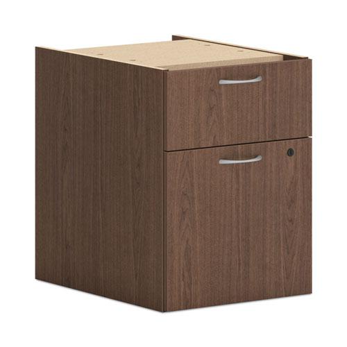 Mod Support Pedestal, Left or Right, 2-Drawers: Box/File, Legal/Letter, Sepia Walnut, 15" x 20" x 20". Picture 1