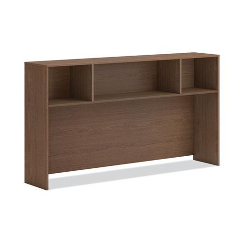 Mod Desk Hutch, 3 Compartments, 72 x 14 x 39.75, Sepia Walnut. Picture 3