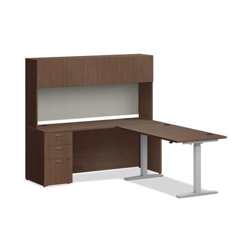 Mod Desk Hutch, 3 Compartments, 72 x 14 x 39.75, Sepia Walnut. Picture 4