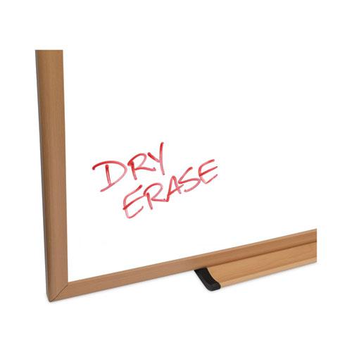 Deluxe Melamine Dry Erase Board, 48 x 36, Melamine White Surface, Oak Fiberboard Frame. Picture 4