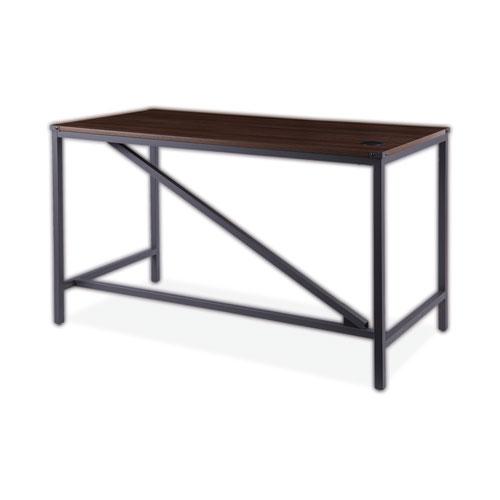 Industrial Series Table Desk, 47.25" x 23.63" x 29.5", Modern Walnut. Picture 2