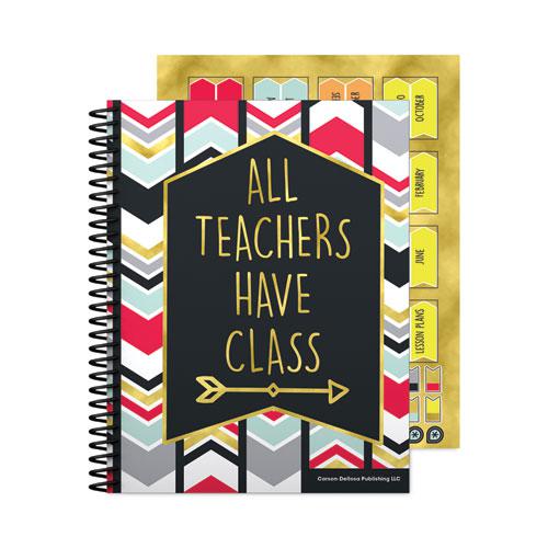 Teacher Planner, Weekly/Monthly, Two-Page Spread (Seven Classes), 11 x 8.5, Multicolor Cover, 2022-2023. Picture 1