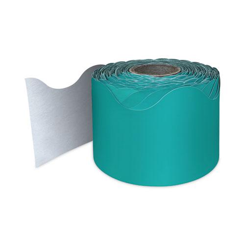 Rolled Scalloped Borders, 2.25" x 65 ft, Teal. Picture 1